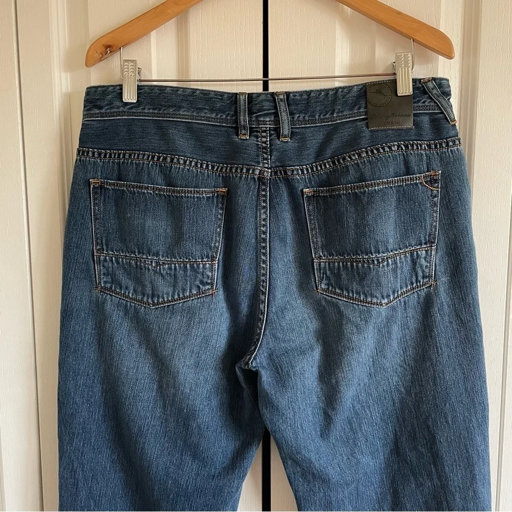 Tommy Bahama Cayman Relaxed Jeans Men’s 36x32 Blue Dark Wash Straight Logo